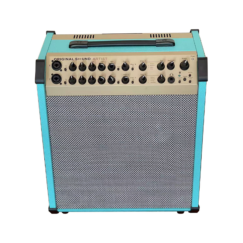 How should the power and coverage range of acoustic instrument speakers be matched for outdoor speeches or small performances?